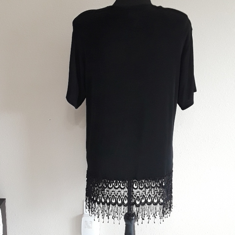 MARSHALL ROUSSO Black Fringe Tunic - Picture 4 of 5